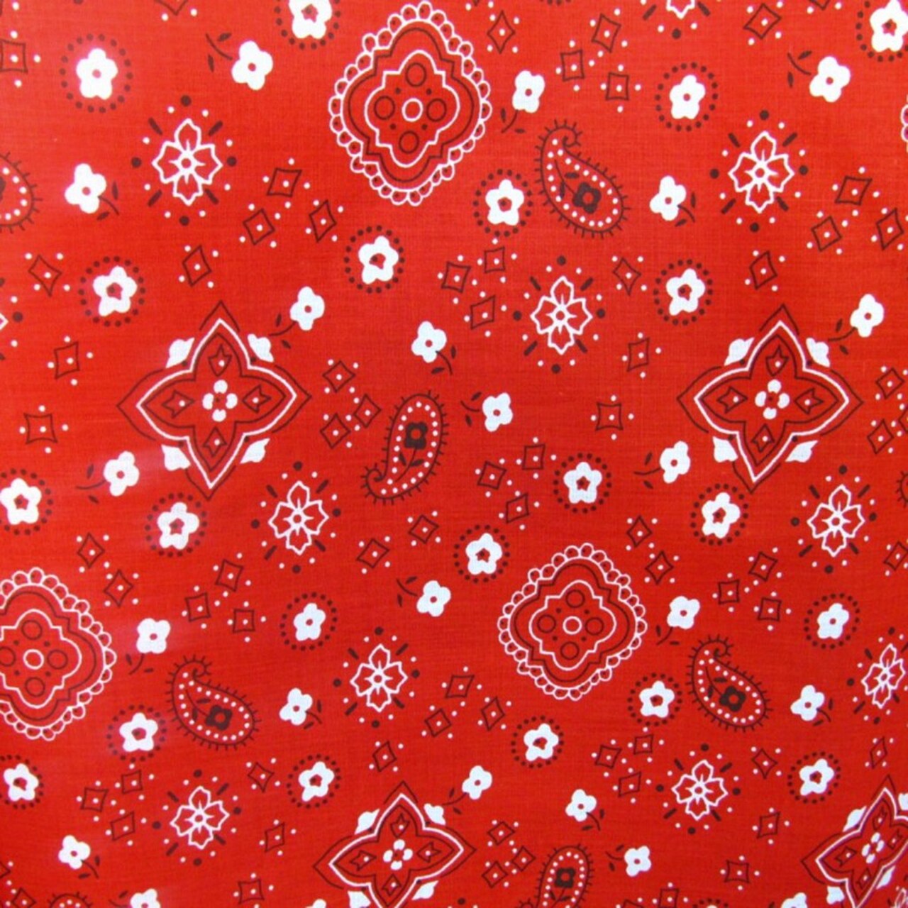 1 Yard DIY Bandana Print Fabric Soft Cotton Poly, Continuous Yardage, Machine Washable 58/59 Inches Wide